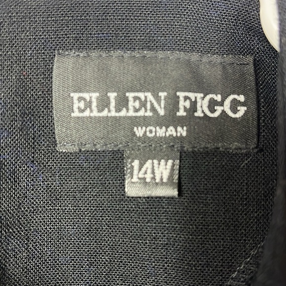 Ellen Figg short sleeve boxy popover minimalist top Sz14W Black - Picture 5 of 7